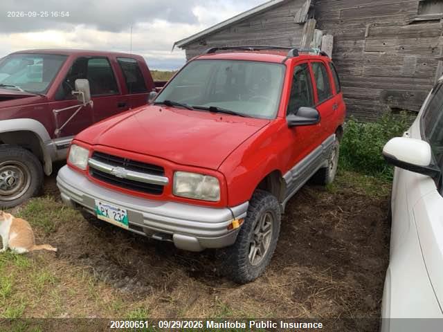 2002 Chevrolet Tracker მანქანა იყიდება აუქციონზე, vin: 2CNBJ13C826925052, აუქციონის ნომერი: 20280651