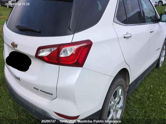 20280727 :رقم المزاد ، 2GNAXXEV9L6191529 vin ، 2020 Chevrolet Equinox Premier مزاد بيع