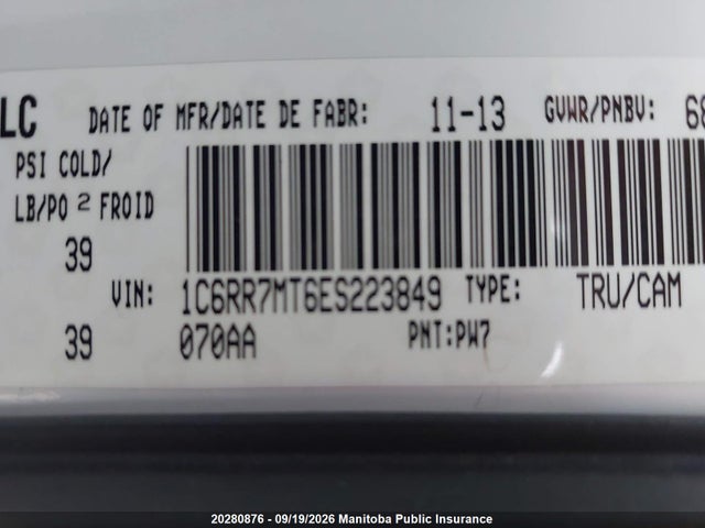 Dodge Ram 1500 Sport Crew Cab 2014 1C6RR7MT6ES223849 Image 8