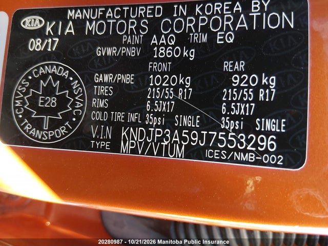 KIA SOUL EX 2018 KNDJP3A59J7553296 Image 9