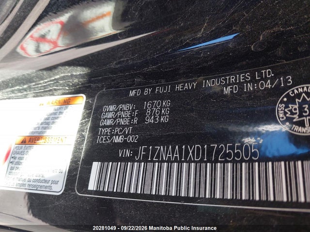 Aukcja sprzedaży 2013 Scion Fr-s, vin: JF1ZNAA1XD1725505, numer aukcji: 20281049