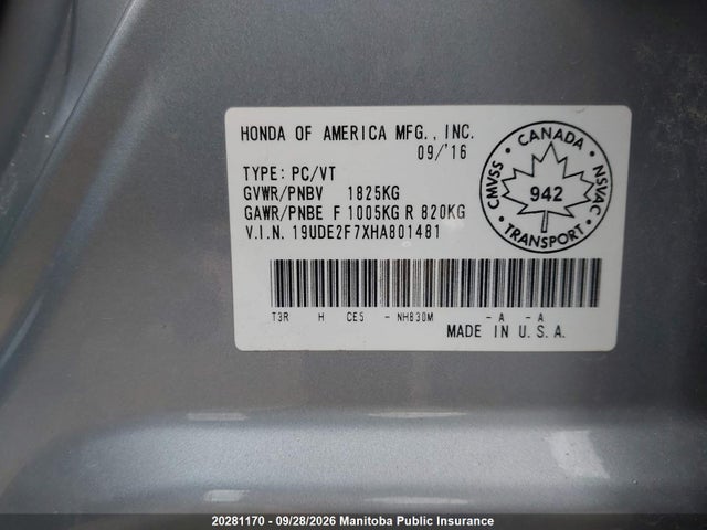 Aukcja sprzedaży 2017 Acura Ilx, vin: 19UDE2F7XHA801481, numer aukcji: 20281170