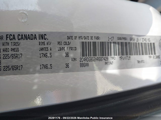 Dodge Grand Caravan Se 2017 2C4RDGBG2HR687420 Image 9