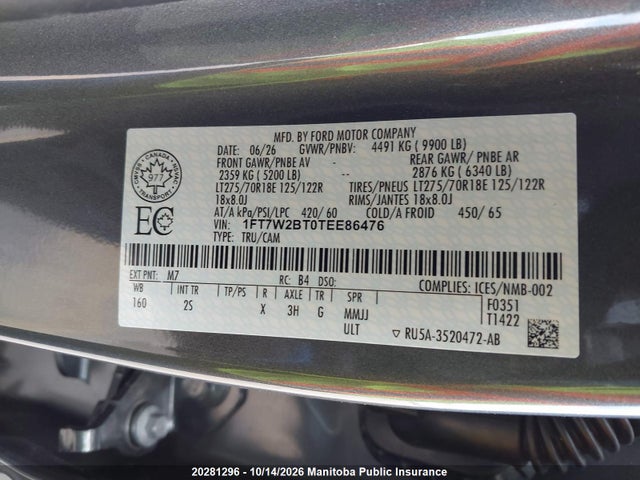 1FT7W2BT0TEE86476 Ford F250 Sd Xlt Crew Cab