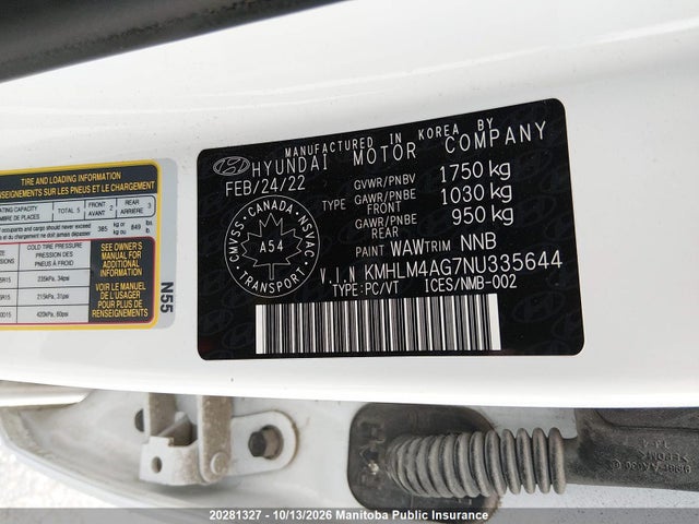 KMHLM4AG7NU335644 Hyundai Elantra Essential