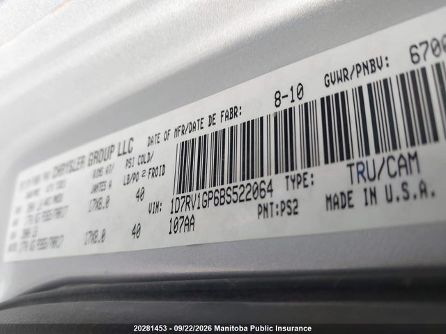 Aukcja sprzedaży 2011 Dodge Ram 1500 Slt Quad Cab, vin: 1D7RV1GP6BS522064, numer aukcji: 20281453