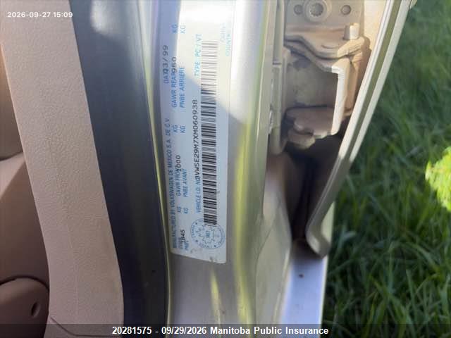 Aukcja sprzedaży 1999 Volkswagen Jetta Gls V6, vin: 3VWSE29M7XM060938, numer aukcji: 20281575