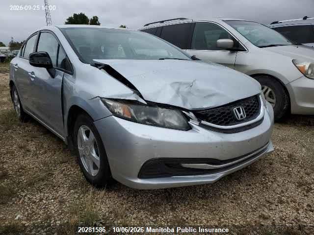 20281586 :رقم المزاد ، 2HGFB2E48DH012587 vin ، 2013 Honda Civic Lx مزاد بيع