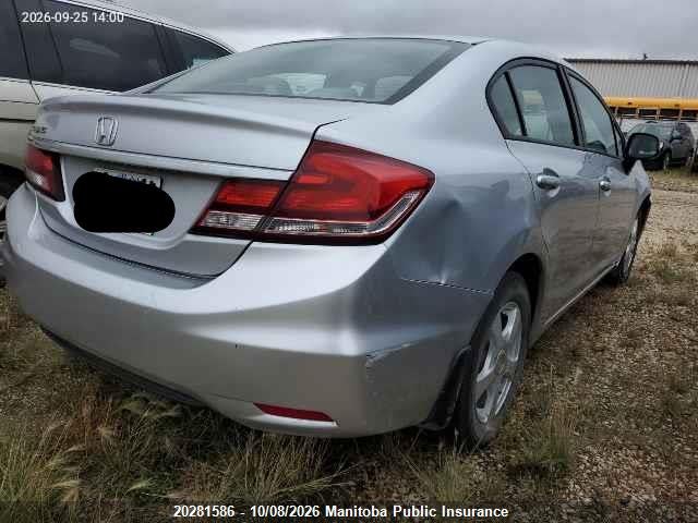 20281586 :رقم المزاد ، 2HGFB2E48DH012587 vin ، 2013 Honda Civic Lx مزاد بيع
