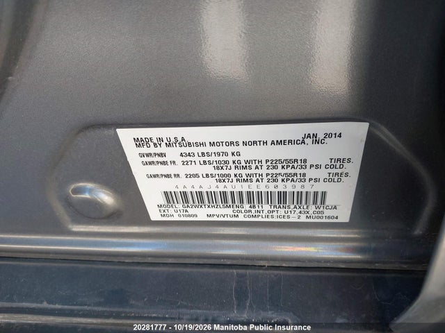 Mitsubishi Rvr Gt 2014 4A4AJ4AU1EE603987 Image 8
