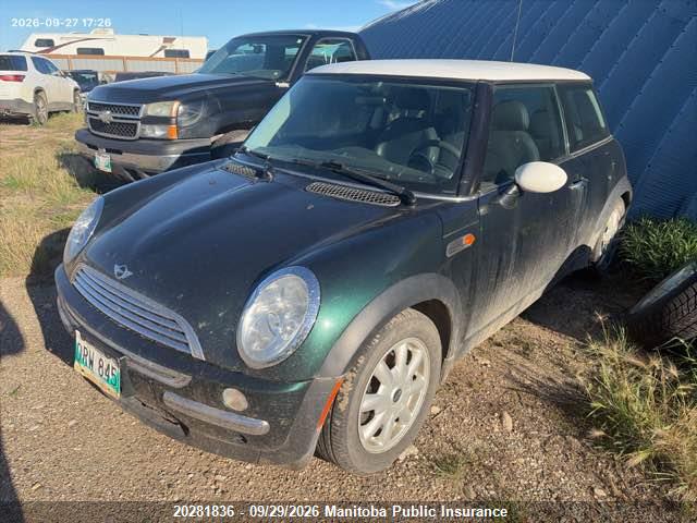 2003 Mini Cooper მანქანა იყიდება აუქციონზე, vin: WMWRC33473TC43614, აუქციონის ნომერი: 20281836