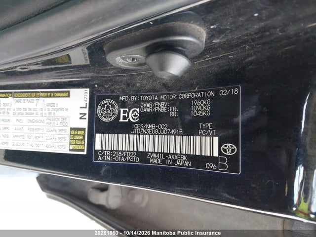 JTDZN3EU8JJ074915 Toyota PRIUS V