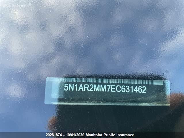 20281874 :رقم المزاد ، 5N1AR2MM7EC631462 vin ، 2014 Nissan Pathfinder Sv مزاد بيع