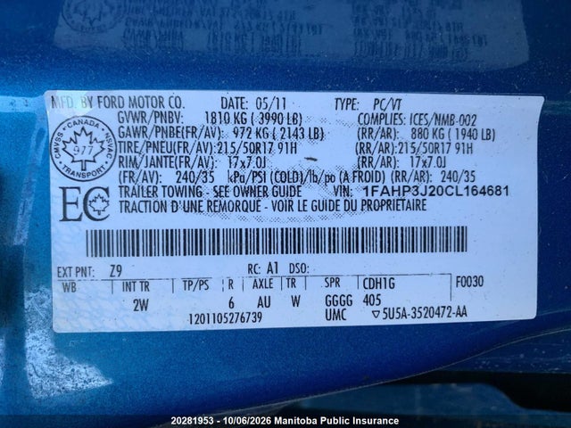 Продажа на аукционе авто 2012 Ford Focus Titanium, vin: 1FAHP3J20CL164681, номер лота: 20281953