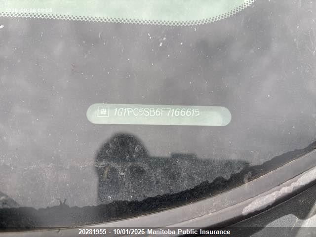 Продажа на аукционе авто 2015 Chevrolet Cruze Lt Turbo, vin: 1G1PC5SB6F7166615, номер лота: 20281955