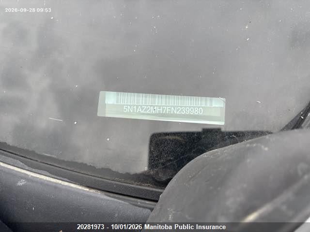 Nissan Murano Platinum 2015 5N1AZ2MH7FN239980 Image 9