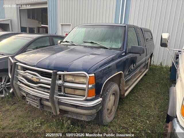 20281978 :رقم المزاد ، 2GCEK19R7T1208120 vin ، 1996 Chevrolet K/v 10/1500 4+cab مزاد بيع