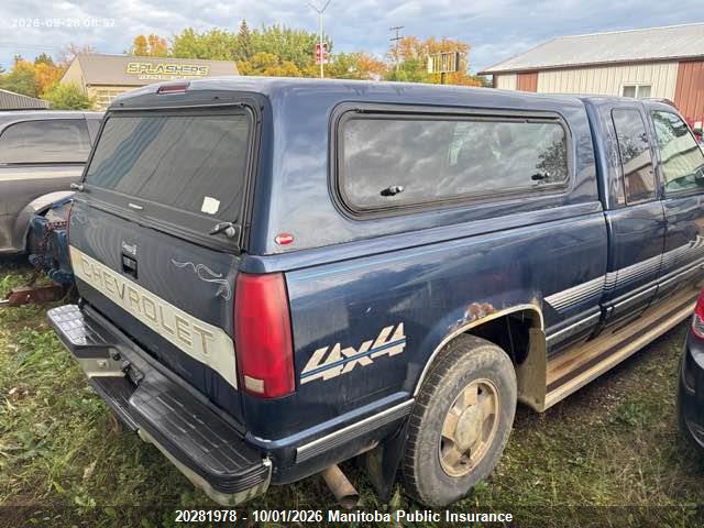 20281978 :رقم المزاد ، 2GCEK19R7T1208120 vin ، 1996 Chevrolet K/v 10/1500 4+cab مزاد بيع