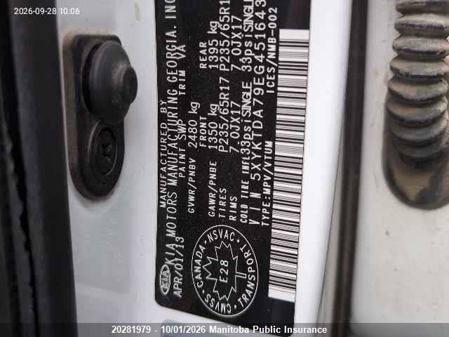 KIA Sorento Lx V6 2014 5XYKTDA79EG451643 Image 9