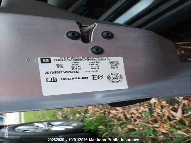 Aukcja sprzedaży 2004 Chevrolet Impala, vin: 2G1WF52E349267622, numer aukcji: 20282080