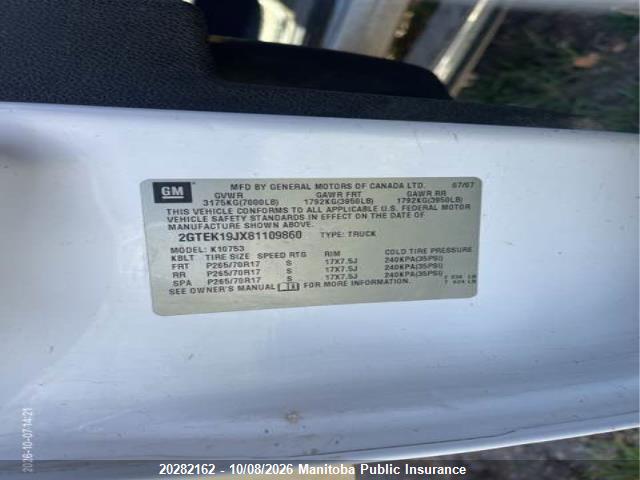 Aukcja sprzedaży 2008 Gmc Sierra 1500 Sle Ext Cab, vin: 2GTEK19JX81109860, numer aukcji: 20282162