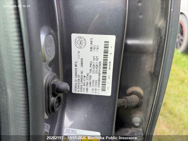 Продаж на аукціоні авто 2015 Honda Cr-v Se, vin: 2HKRM4H48FH107609, номер лоту: 20282193