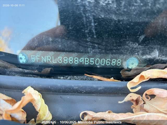 Aukcja sprzedaży 2009 Honda Odyssey Touring, vin: 5FNRL38889B500688, numer aukcji: 20282426