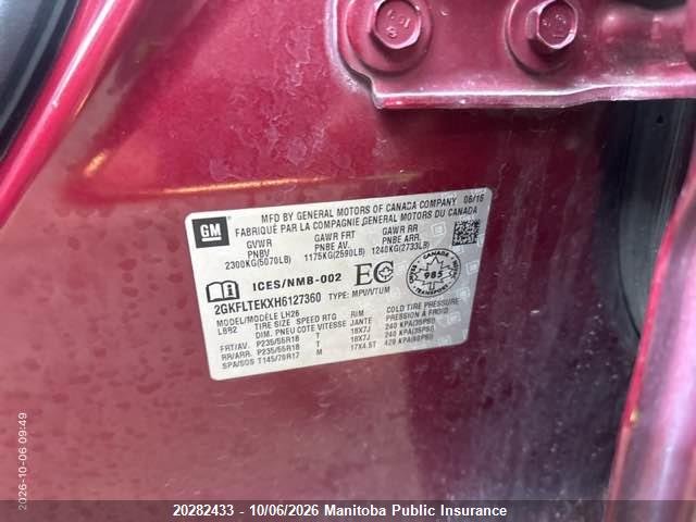GMC Terrain Sle 2017 2GKFLTEKXH6127360 Image 9