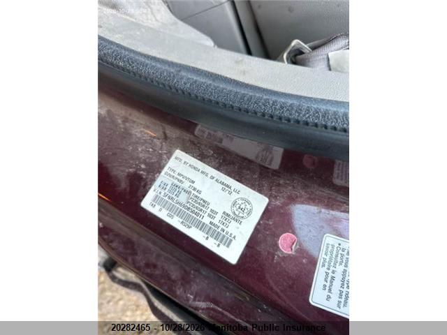 20282465 :رقم المزاد ، 5FNRL5H69DB504011 vin ، 2013 Honda Odyssey Ex-l Ex-l مزاد بيع