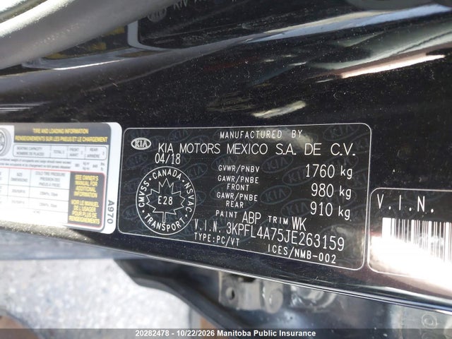 KIA FORTE LX 2018 3KPFL4A75JE263159 Image 8
