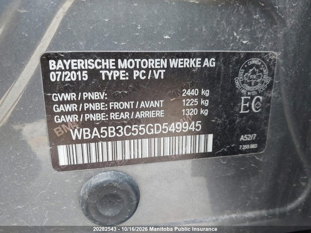 BMW 535i Xdrive 2016 WBA5B3C55GD549945 Image 9