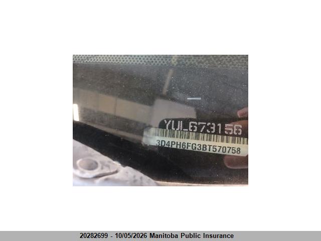 20282699 :رقم المزاد ، 3D4PH6FG3BT570758 vin ، 2011 Dodge Journey R/t مزاد بيع