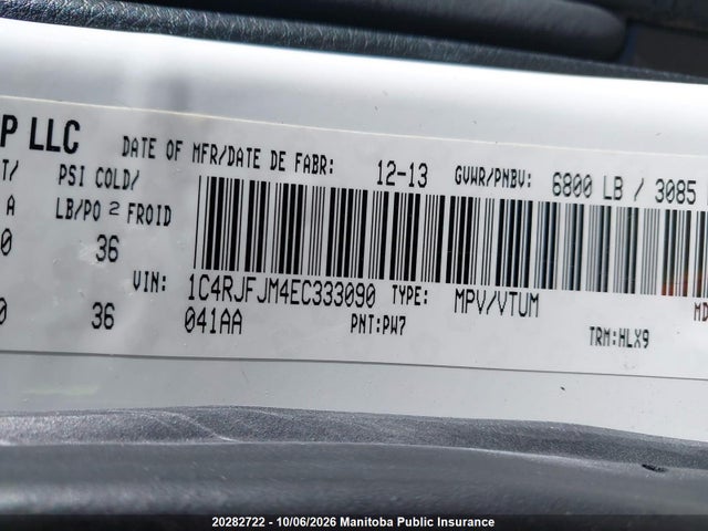 Aukcja sprzedaży 2014 Jeep Grand Cherokee Summit, vin: 1C4RJFJM4EC333090, numer aukcji: 20282722