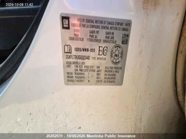 GMC Terrain Sle 2016 2GKFLTEK3G6322442 Image 9
