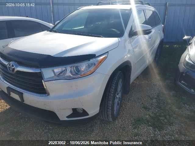 Aukcja sprzedaży 2015 Toyota Highlander Xle V6, vin: 5TDJKRFH3FS106464, numer aukcji: 20283002