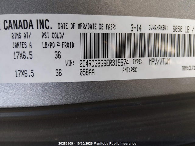 Dodge Grand Caravan Sxt 2014 2C4RDGBG6ER315574 Image 9
