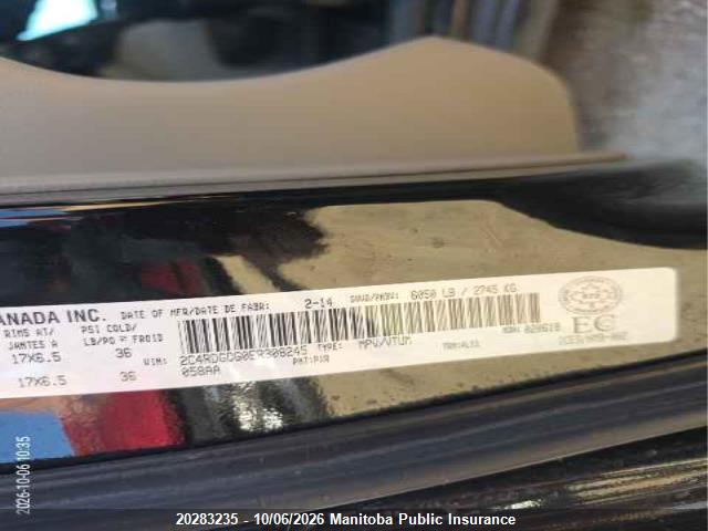 Dodge Grand Caravan Crew 2014 2C4RDGDG0ER308245 Image 9
