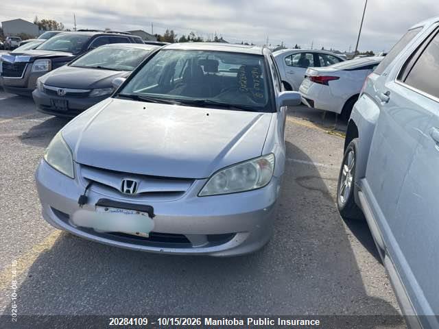 20284109 :رقم المزاد ، 2HGES16645H047294 vin ، 2005 Honda Civic Lx مزاد بيع
