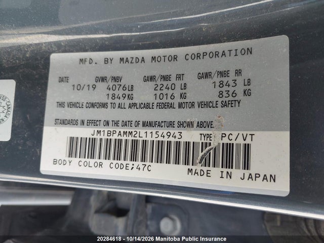 JM1BPAMM2L1154943 Mazda Mazda3 Sport Gt