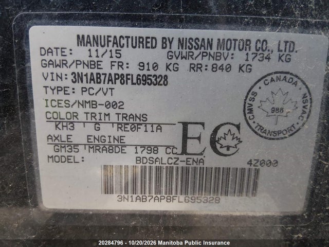 Nissan Sentra 1.8 Sv 2015 3N1AB7AP8FL695328 Image 9
