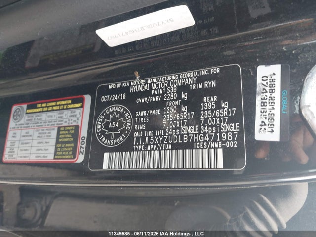 5XYZUDLB7HG471987 Hyundai SANTA FE SPORT