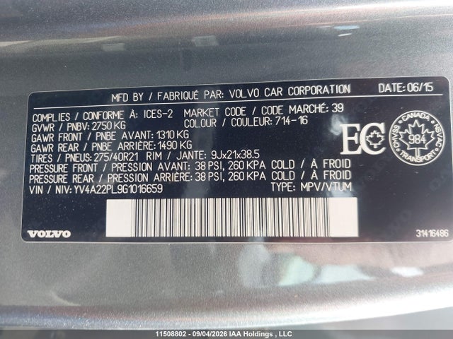 Volvo XC90 T6 2016 YV4A22PL9G1016659 Image 19