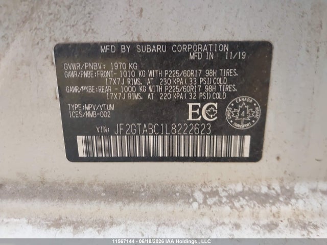 Subaru Crosstrek 2020 JF2GTABC1L8222623 Image 9