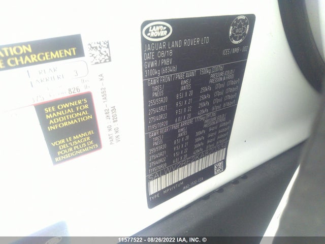 Продажа на аукционе авто 2019 Land Rover Range Rover Sport Supercharged Autobiograph, vin: SALWV2RE2KA820334, номер лота: 11577522