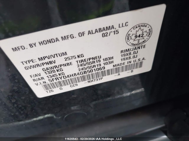 Acura Mdx Elite 2016 5FRYD4H84GB501069 Image 9