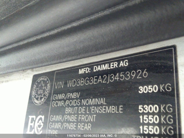 WD3BG3EA2J3453926 Mercedes-Benz m274