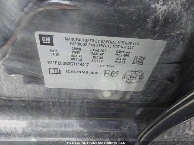 1G1PE5SB3G7114497 Chevrolet Cruze Limited Lt