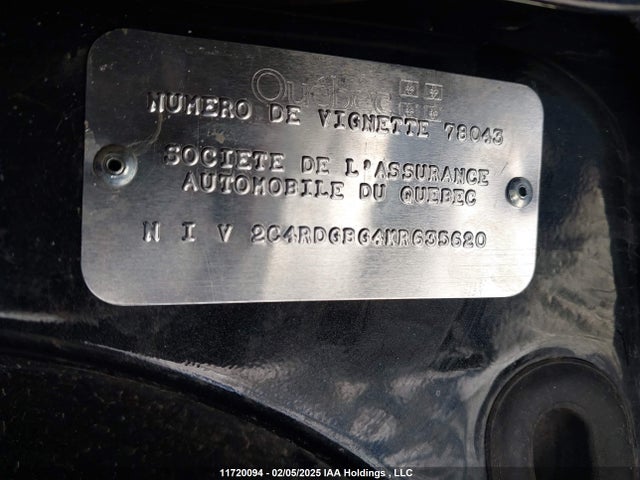 2C4RDGBG4KR635620 Dodge Grand Caravan
