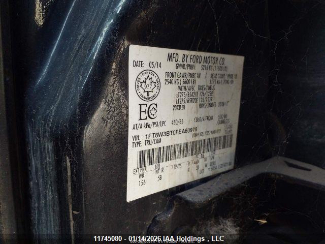 11745080 :رقم المزاد ، 1FT8W3BT0FEA60978 vin ، 2015 Ford F350 Super Duty مزاد بيع