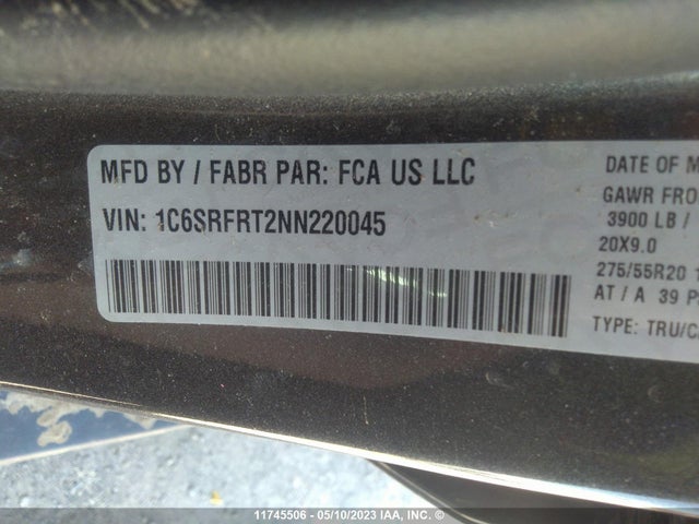 RAM 1500 2022 1C6SRFRT2NN220045 Image 9